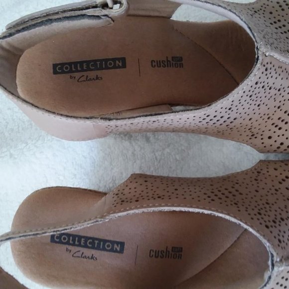 Women's Clarks Tan Wedges 7M - Picture 3 of 8